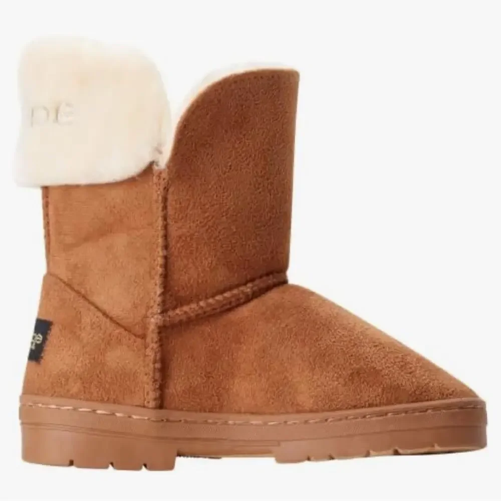 Bebe girls Cozy Brown with embroidered bling Shearling Boots NWT